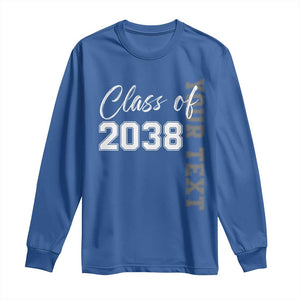 Personalized Class of 2038 Long Sleeve Shirt Custom Name Grow With Me Count Down Graduating TS10 Royal Blue Print Your Wear