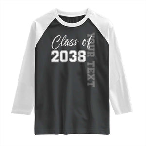 Personalized Class of 2038 Raglan Shirt Custom Name Grow With Me Count Down Graduating TS10 Black White Print Your Wear