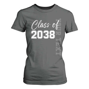 Personalized Class of 2038 T Shirt For Women Custom Name Grow With Me Count Down Graduating TS10 Dark Heather Print Your Wear