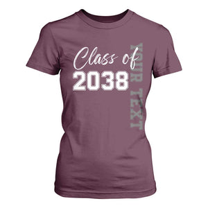 Personalized Class of 2038 T Shirt For Women Custom Name Grow With Me Count Down Graduating TS10 Maroon Print Your Wear