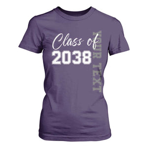 Personalized Class of 2038 T Shirt For Women Custom Name Grow With Me Count Down Graduating TS10 Purple Print Your Wear