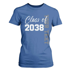 Personalized Class of 2038 T Shirt For Women Custom Name Grow With Me Count Down Graduating TS10 Royal Blue Print Your Wear