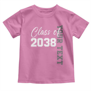 Personalized Class of 2038 Toddler T Shirt Custom Name Grow With Me Count Down Graduating TS10 Azalea Print Your Wear