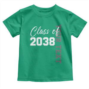 Personalized Class of 2038 Toddler T Shirt Custom Name Grow With Me Count Down Graduating TS10 Irish Green Print Your Wear