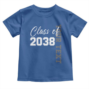 Personalized Class of 2038 Toddler T Shirt Custom Name Grow With Me Count Down Graduating TS10 Royal Blue Print Your Wear