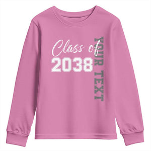 Personalized Class of 2038 Youth Sweatshirt Custom Name Grow With Me Count Down Graduating TS10 Azalea Print Your Wear