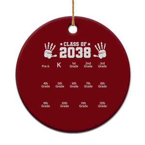 Class of 2038 Grow With Me Ceramic Ornament Handprint Pre-K to 12th Grade Graduation TS10 1pc Red Print Your Wear