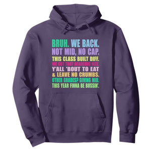Funny Bruh We Back To School Hoodie Gen A Slang Happy First Day Of School TS10 Purple Print Your Wear
