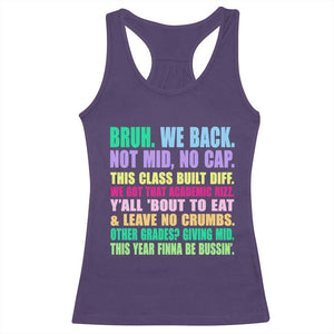 Funny Bruh We Back To School Racerback Tank Top Gen A Slang Happy First Day Of School TS10 Purple Print Your Wear