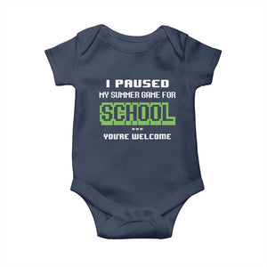 Funny Bruh Back To School Baby Onesie Here We Go Again Happy First Day Of School TS10 Navy Print Your Wear