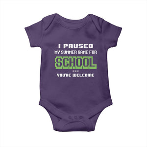 Funny Bruh Back To School Baby Onesie Here We Go Again Happy First Day Of School TS10 Purple Print Your Wear