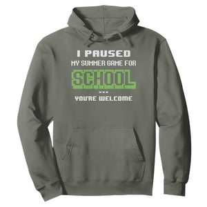 Funny Bruh Back To School Hoodie Here We Go Again Happy First Day Of School TS10 Military Green Print Your Wear