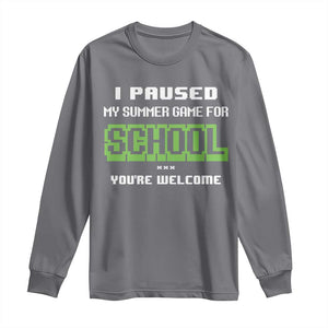 Funny Bruh Back To School Long Sleeve Shirt Here We Go Again Happy First Day Of School TS10 Charcoal Print Your Wear