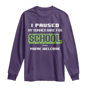 Funny Bruh Back To School Long Sleeve Shirt Here We Go Again Happy First Day Of School TS10 Purple Print Your Wear