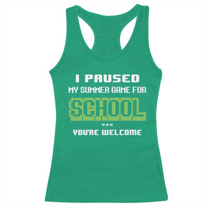 Funny Bruh Back To School Racerback Tank Top Here We Go Again Happy First Day Of School TS10 Irish Green Print Your Wear