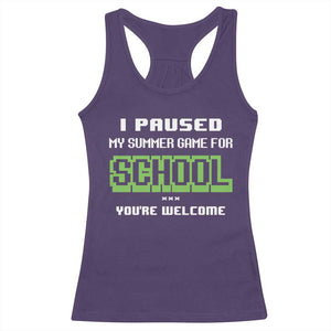 Funny Bruh Back To School Racerback Tank Top Here We Go Again Happy First Day Of School TS10 Purple Print Your Wear