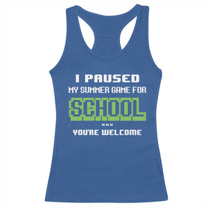 Funny Bruh Back To School Racerback Tank Top Here We Go Again Happy First Day Of School TS10 Royal Blue Print Your Wear