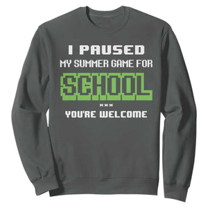Funny Bruh Back To School Sweatshirt Here We Go Again Happy First Day Of School TS10 Dark Heather Print Your Wear