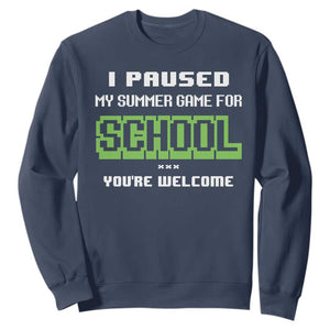 Funny Bruh Back To School Sweatshirt Here We Go Again Happy First Day Of School TS10 Navy Print Your Wear