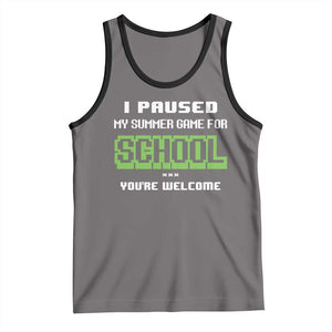 Funny Bruh Back To School Tank Top Here We Go Again Happy First Day Of School TS10 Deep Heather Black Print Your Wear