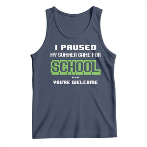 Funny Bruh Back To School Tank Top Here We Go Again Happy First Day Of School TS10 Navy Print Your Wear