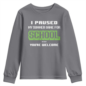 Funny Bruh Back To School Youth Sweatshirt Here We Go Again Happy First Day Of School TS10 Charcoal Print Your Wear