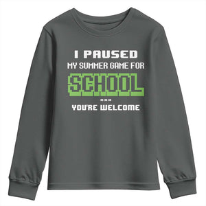 Funny Bruh Back To School Youth Sweatshirt Here We Go Again Happy First Day Of School TS10 Dark Heather Print Your Wear