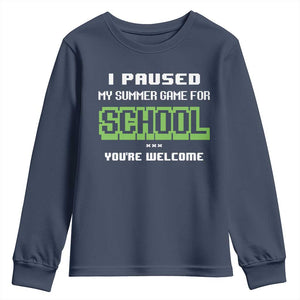 Funny Bruh Back To School Youth Sweatshirt Here We Go Again Happy First Day Of School TS10 Navy Print Your Wear