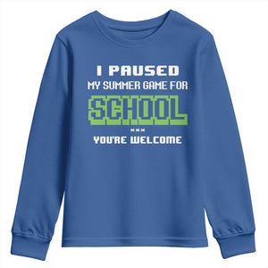 Funny Bruh Back To School Youth Sweatshirt Here We Go Again Happy First Day Of School TS10 Royal Blue Print Your Wear
