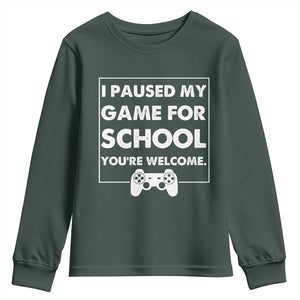Funny Gamer Back to School Youth Sweatshirt Funny Boys Video Gaming TS10 Dark Forest Green Print Your Wear