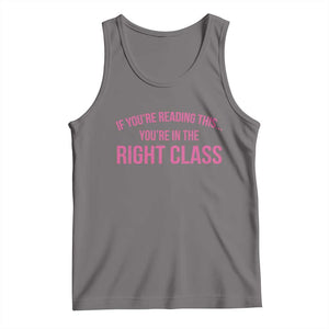 Back To School Teacher Tank Top Funny Youre In The Right Class TS10 Deep Heather Print Your Wear