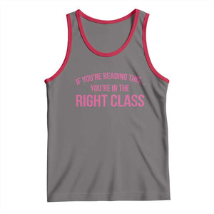 Back To School Teacher Tank Top Funny Youre In The Right Class TS10 Deep Heather Red Print Your Wear
