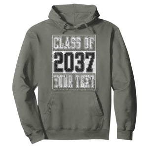 Personalized Class of 2037 Hoodie Custom Name Grow With Me To Graduation TS10 Military Green Print Your Wear