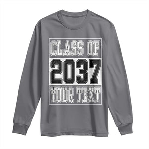 Personalized Class of 2037 Long Sleeve Shirt Custom Name Grow With Me To Graduation TS10 Charcoal Print Your Wear