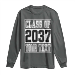 Personalized Class of 2037 Long Sleeve Shirt Custom Name Grow With Me To Graduation TS10 Dark Heather Print Your Wear