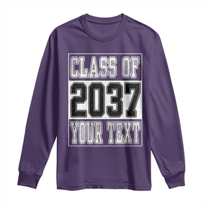 Personalized Class of 2037 Long Sleeve Shirt Custom Name Grow With Me To Graduation TS10 Purple Print Your Wear