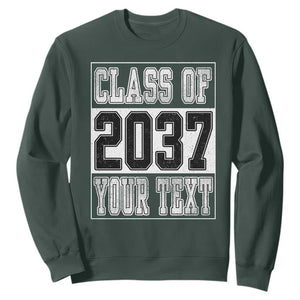 Personalized Class of 2037 Sweatshirt Custom Name Grow With Me To Graduation TS10 Dark Forest Green Print Your Wear