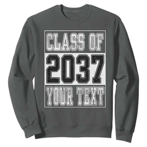 Personalized Class of 2037 Sweatshirt Custom Name Grow With Me To Graduation TS10 Dark Heather Print Your Wear