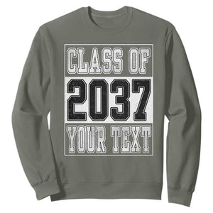 Personalized Class of 2037 Sweatshirt Custom Name Grow With Me To Graduation TS10 Military Green Print Your Wear