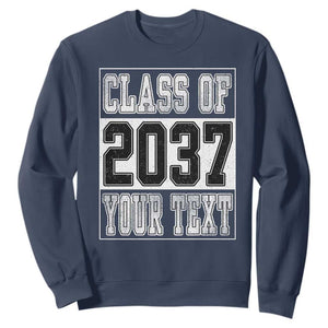 Personalized Class of 2037 Sweatshirt Custom Name Grow With Me To Graduation TS10 Navy Print Your Wear