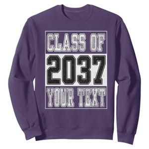Personalized Class of 2037 Sweatshirt Custom Name Grow With Me To Graduation TS10 Purple Print Your Wear