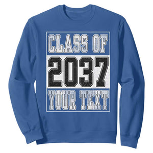 Personalized Class of 2037 Sweatshirt Custom Name Grow With Me To Graduation TS10 Royal Blue Print Your Wear