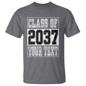 Personalized Class of 2037 T Shirt Custom Name Grow With Me To Graduation TS10 Charcoal Print Your Wear