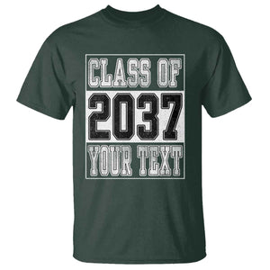 Personalized Class of 2037 T Shirt Custom Name Grow With Me To Graduation TS10 Dark Forest Green Print Your Wear