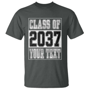 Personalized Class of 2037 T Shirt Custom Name Grow With Me To Graduation TS10 Dark Heather Print Your Wear