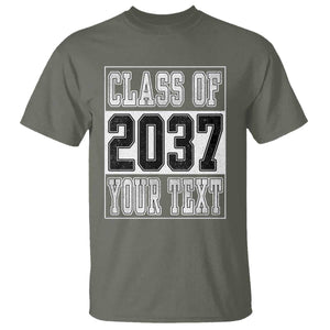 Personalized Class of 2037 T Shirt Custom Name Grow With Me To Graduation TS10 Military Green Print Your Wear