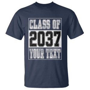 Personalized Class of 2037 T Shirt Custom Name Grow With Me To Graduation TS10 Navy Print Your Wear