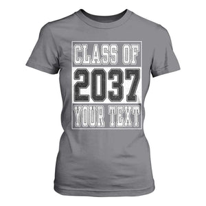 Personalized Class of 2037 T Shirt For Women Custom Name Grow With Me To Graduation TS10 Charcoal Print Your Wear