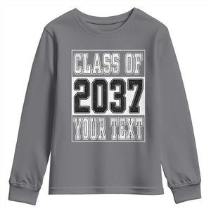 Personalized Class of 2037 Youth Sweatshirt Custom Name Grow With Me To Graduation TS10 Charcoal Print Your Wear