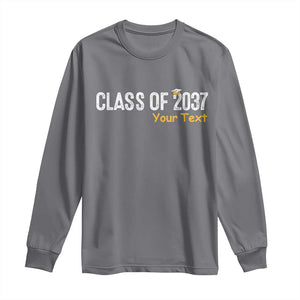 Personalized Class of 2037 Long Sleeve Shirt Custom Name Grow With Me Graduation TS10 Charcoal Print Your Wear